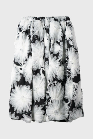 Floral Appliqué Full Midi Skirt