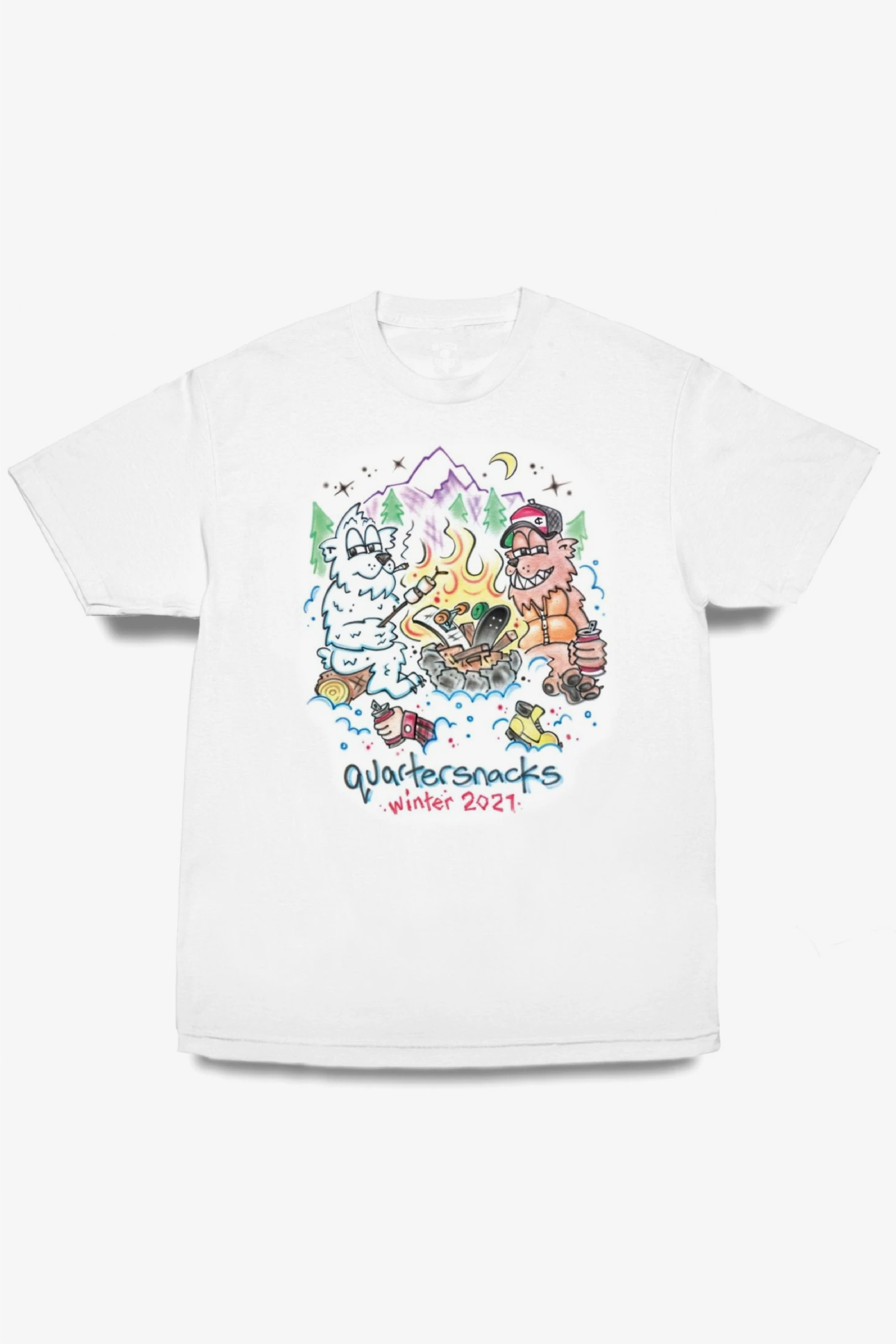 Selectshop FRAME -QUARTER SNACKS 2021年冬 エアブラシ 半袖Tシャツ Tシャツ ドバイ