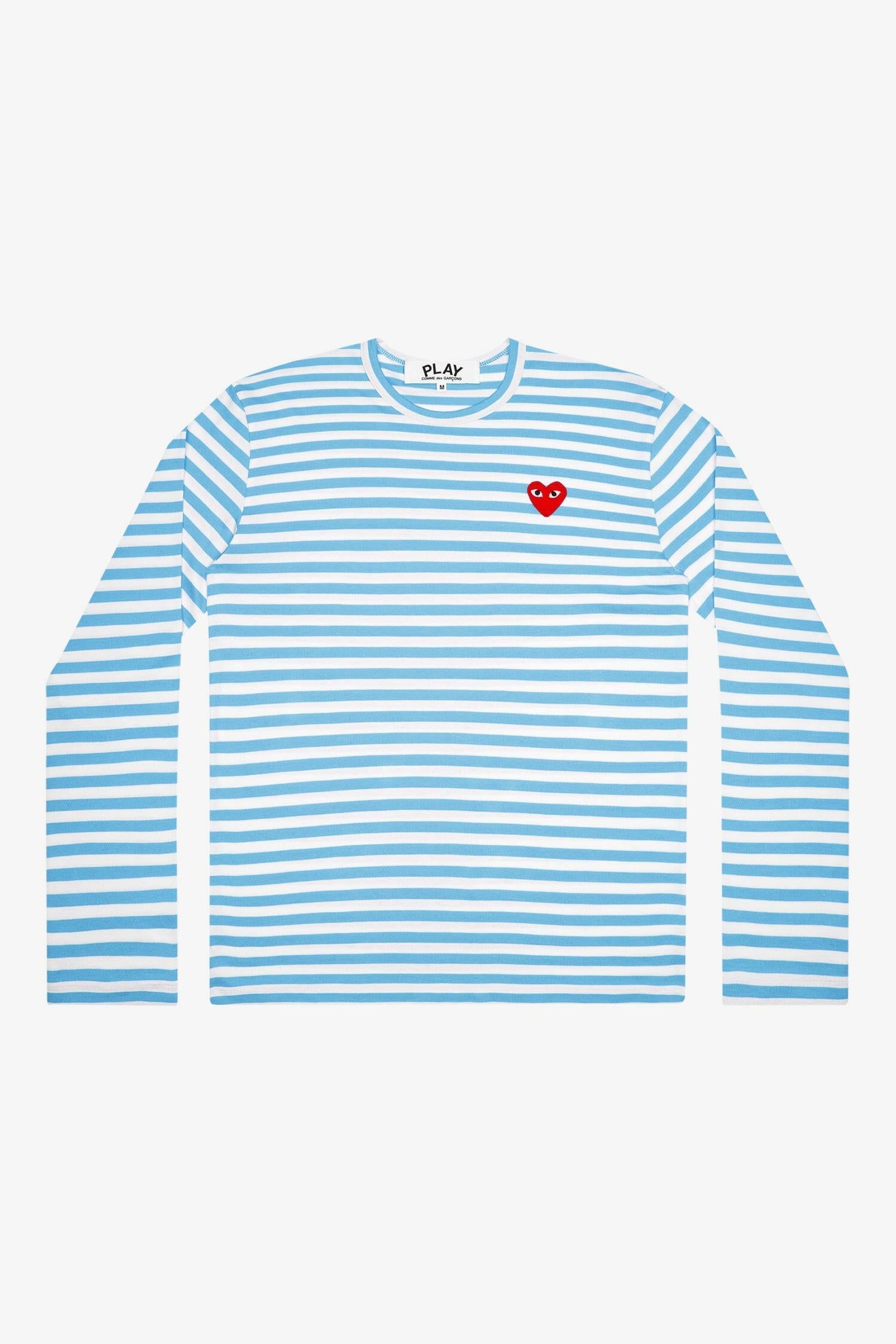 Selectshop FRAME -COMME DES GARCONS PLAY レッドハート ベビーブルー ストライプ 長袖Tシャツ ドバイ