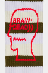 Selectshop FRAME - BRAIN DEAD Striped Logo Head Socks All-Accessories Dubai