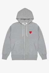 Selectshop FRAME - COMME DES GARCONS PLAY Red Heart Zip Hoodie with Heart Back (Grey) Hoodie Dubai