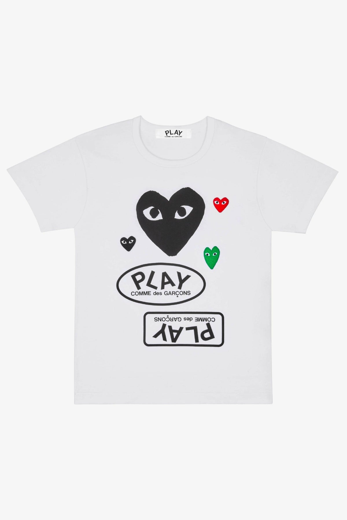 Selectshop FRAME - COMME DES GARCONS PLAY 멀티하트 블랙 로고 티셔츠 두바이