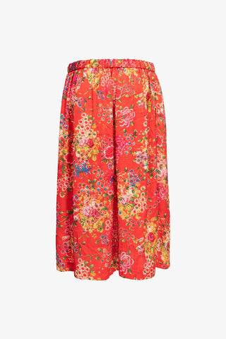 Floral Silk Skirt