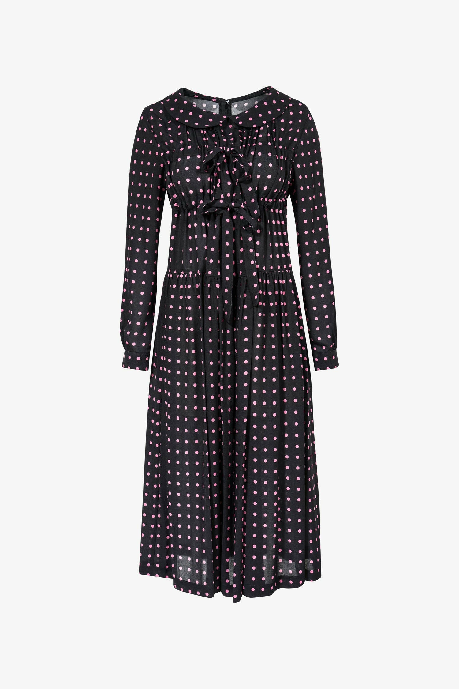 Selectshop FRAME - COMME DES GARÇONS GIRL Peter Pan Polka-Dot Sheer Dress Dress Dubai