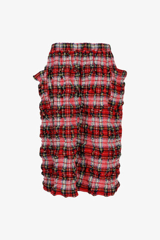 Ruffled Tartan Wool Skirt