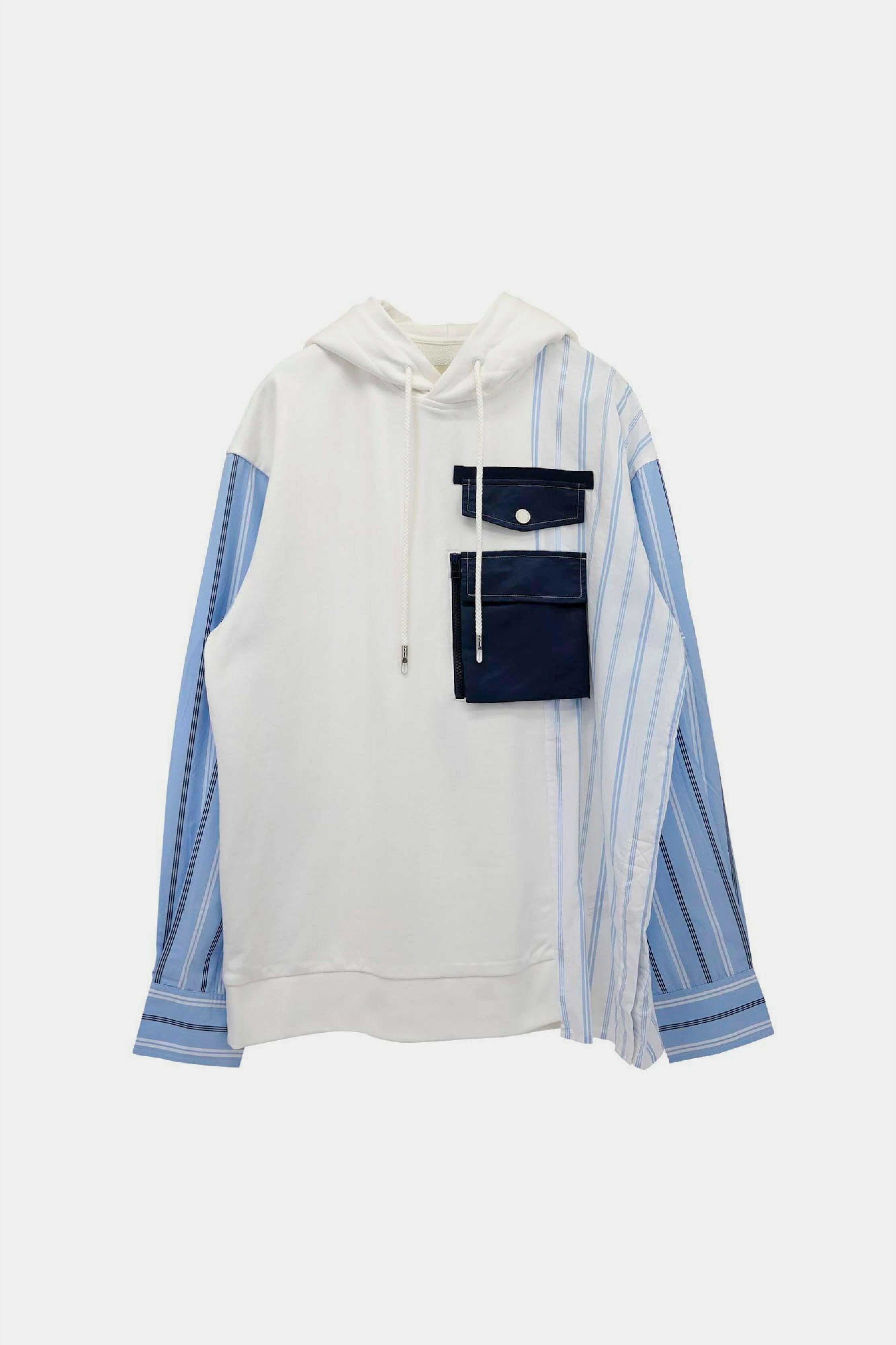 Selectshop FRAME - FENG CHEN WANG Jersey Shirting Panelled Hoodie Sweats-knits Dubai