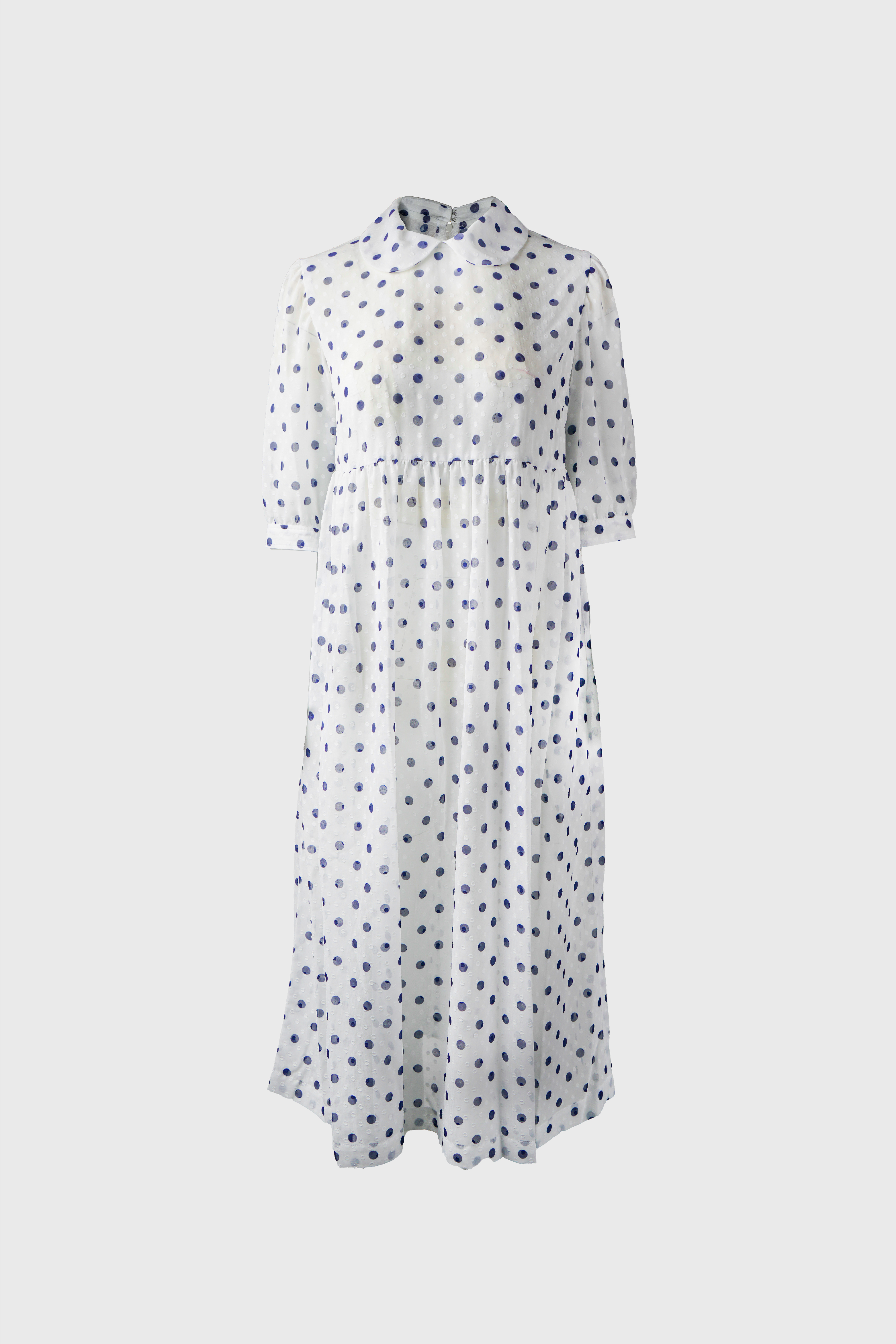 Selectshop FRAME - COMME DES GARÇONS GIRL Floral-embroidered Wool-gauze Midi Dress Dresses Dubai