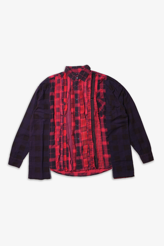 7 Cuts Over Dyed Flannel Wide Shirt