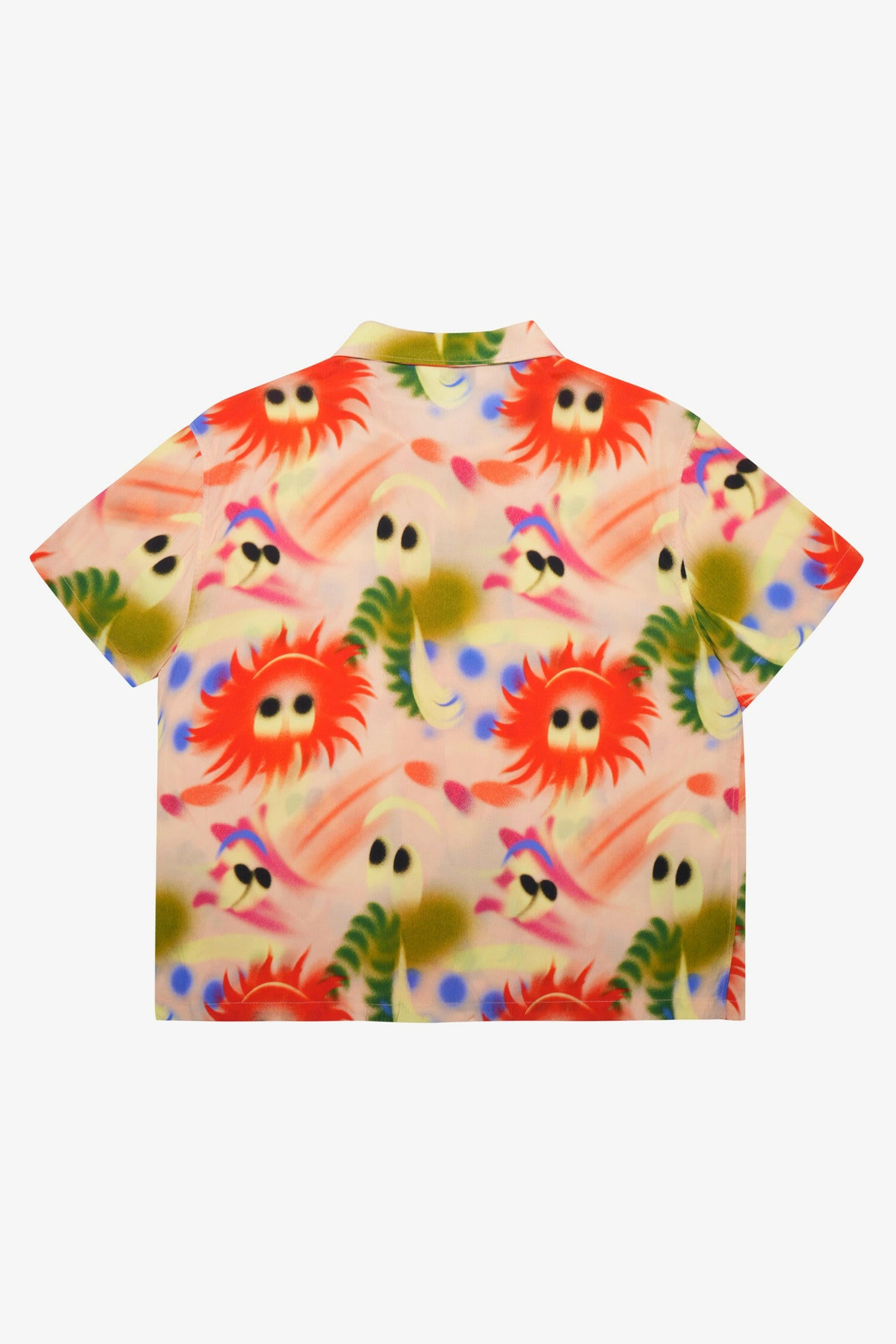 绒毛朋友短袖纽扣衬衫- Fuzzy Friends Short Sleeve Button Up Shirt-Selectshop FRAME