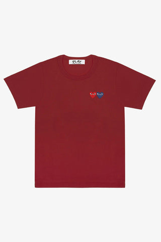 Double Heart T-Shirt (Burgundy)