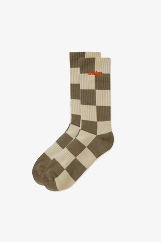 Tonal Checkered Socks