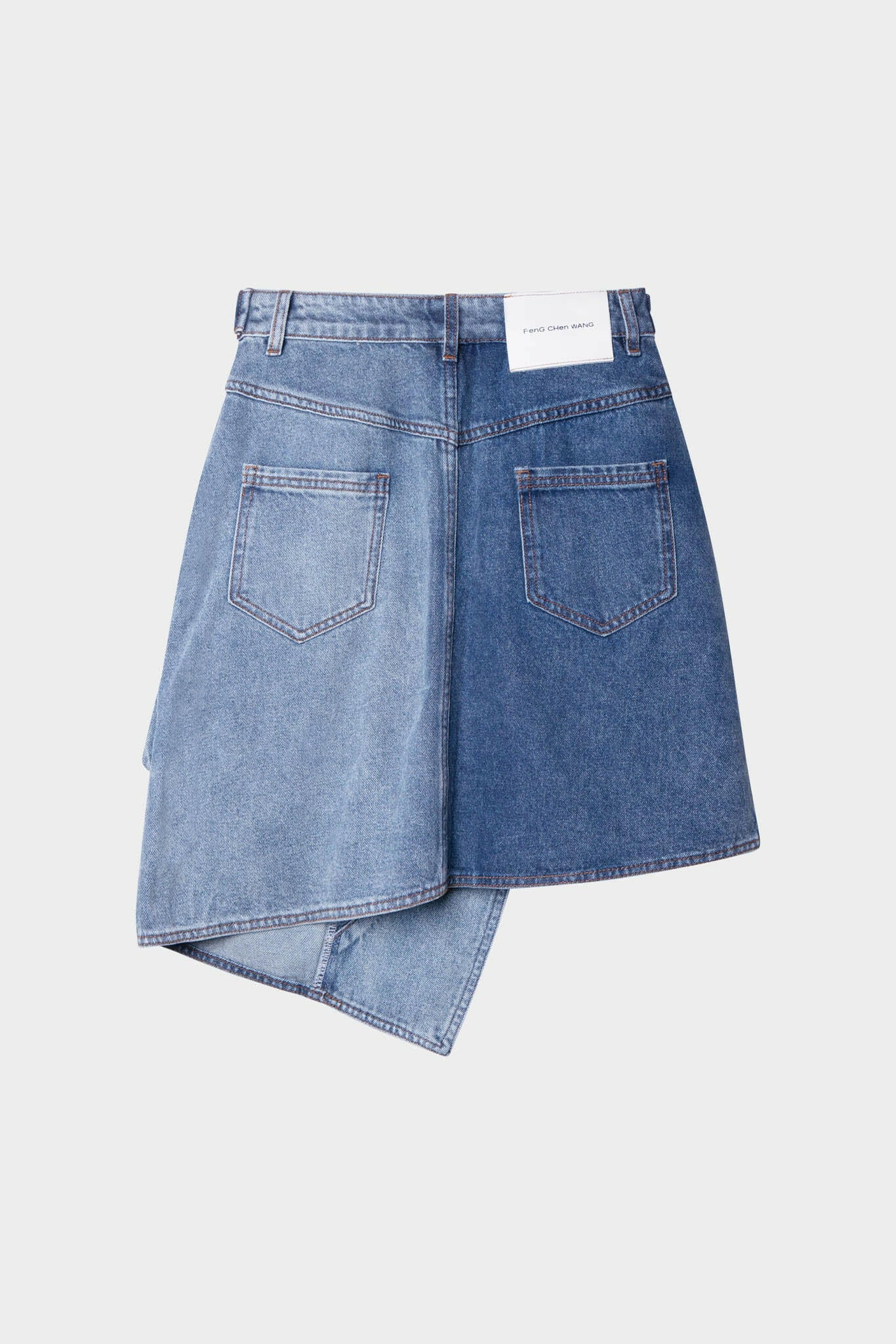 Selectshop FRAME - FENG CHEN WANG Deconstructed Denim Skirt Bottoms Dubai