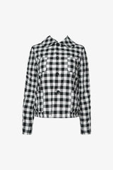 Selectshop FRAME - COMME DES GARÇONS GIRL Gingham Check Pattern Peter-Pan Collar Blazer Outerwear Dubai