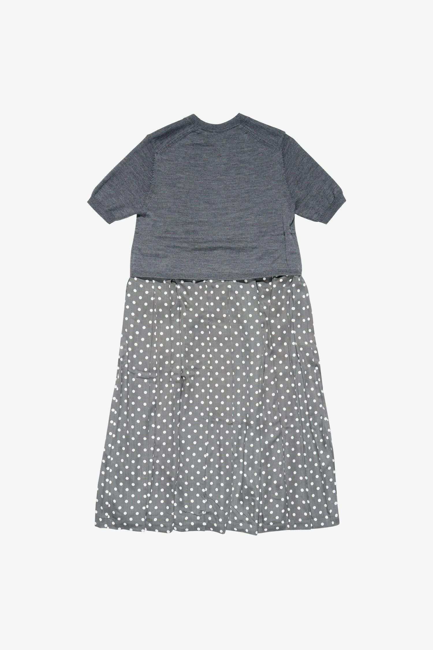 Selectshop FRAME - COMME DES GARÇONS BLACK Worsted Wool Polka Dot Short Sleeve Knit Dress Dress Dubai