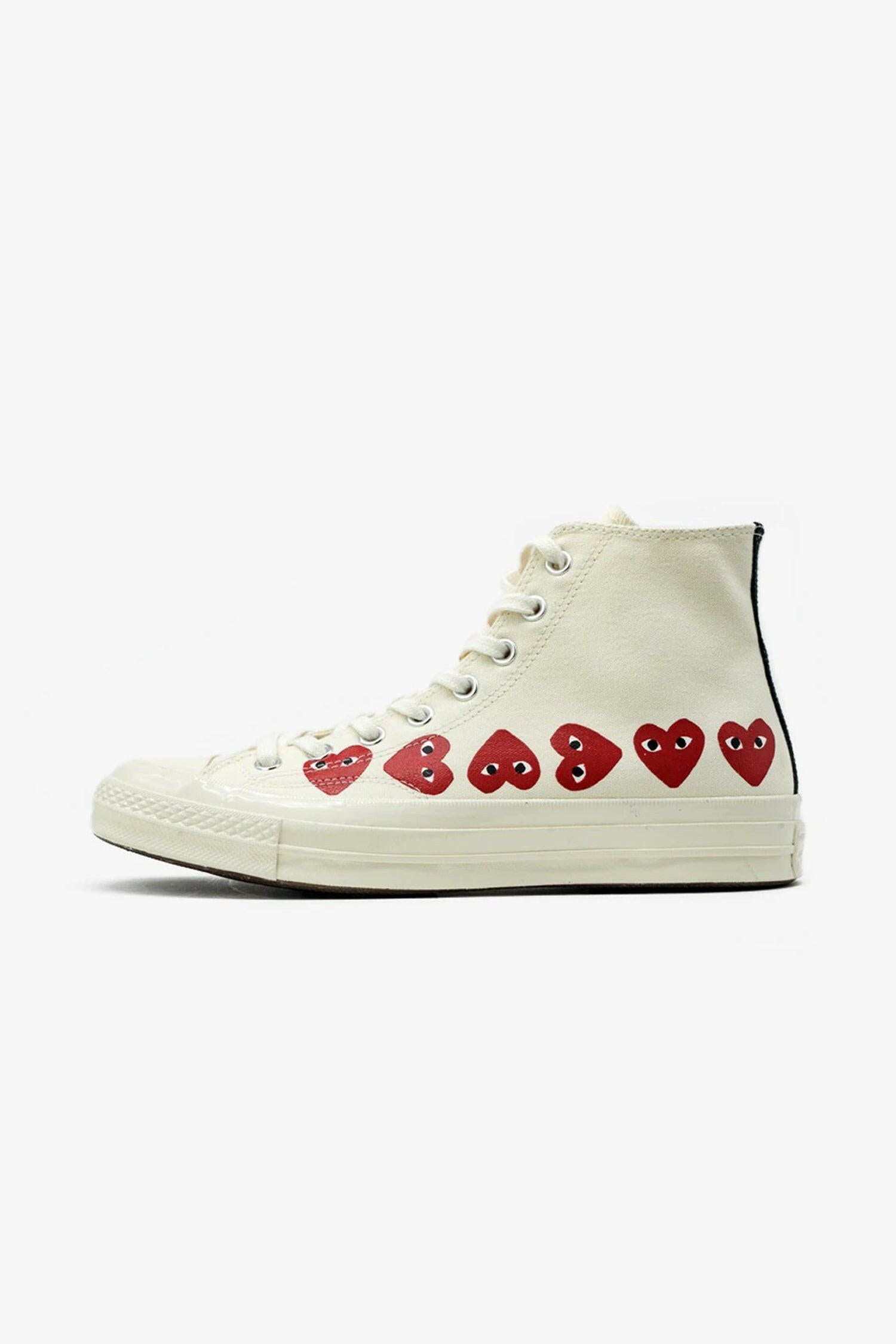 Selectshop FRAME -COMME DES GARCONS PLAY Converse Chuck Taylor All Star '70 High Multi Red Heart Footwear Dubai