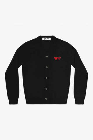 Double Heart Men's Cardigan (Black)