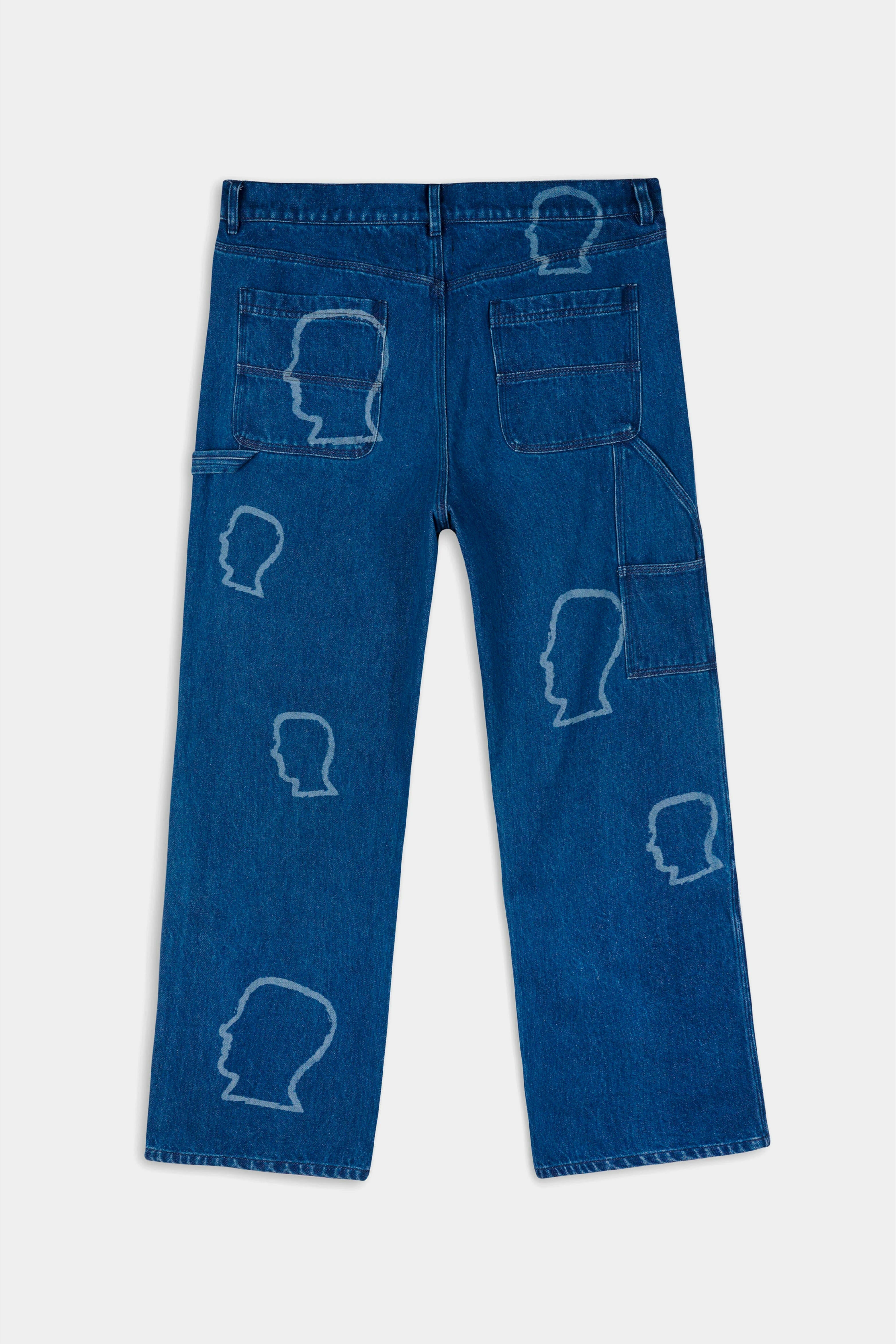 Selectshop FRAME - BRAIN DEAD Logohead Denim Double Knee Utility Pant Bottoms Dubai